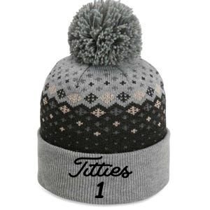 Titties 1 2 3 4 Custom Golf Ball Personalize Matching The Baniff Cuffed Pom Beanie