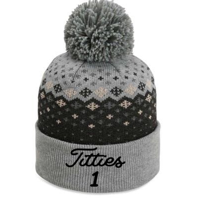 Titties 1 2 3 4 Custom Golf Ball Personalize Matching The Baniff Cuffed Pom Beanie