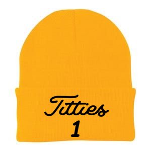 Titties 1 2 3 4 Custom Golf Ball Personalize Matching Knit Cap Winter Beanie