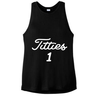 Titties 1 2 3 4 Custom Golf Ball Personalize Matching Ladies PosiCharge Tri-Blend Wicking Tank