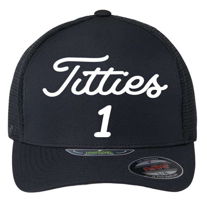 Titties 1 2 3 4 Custom Golf Ball Personalize Matching Flexfit Unipanel Trucker Cap