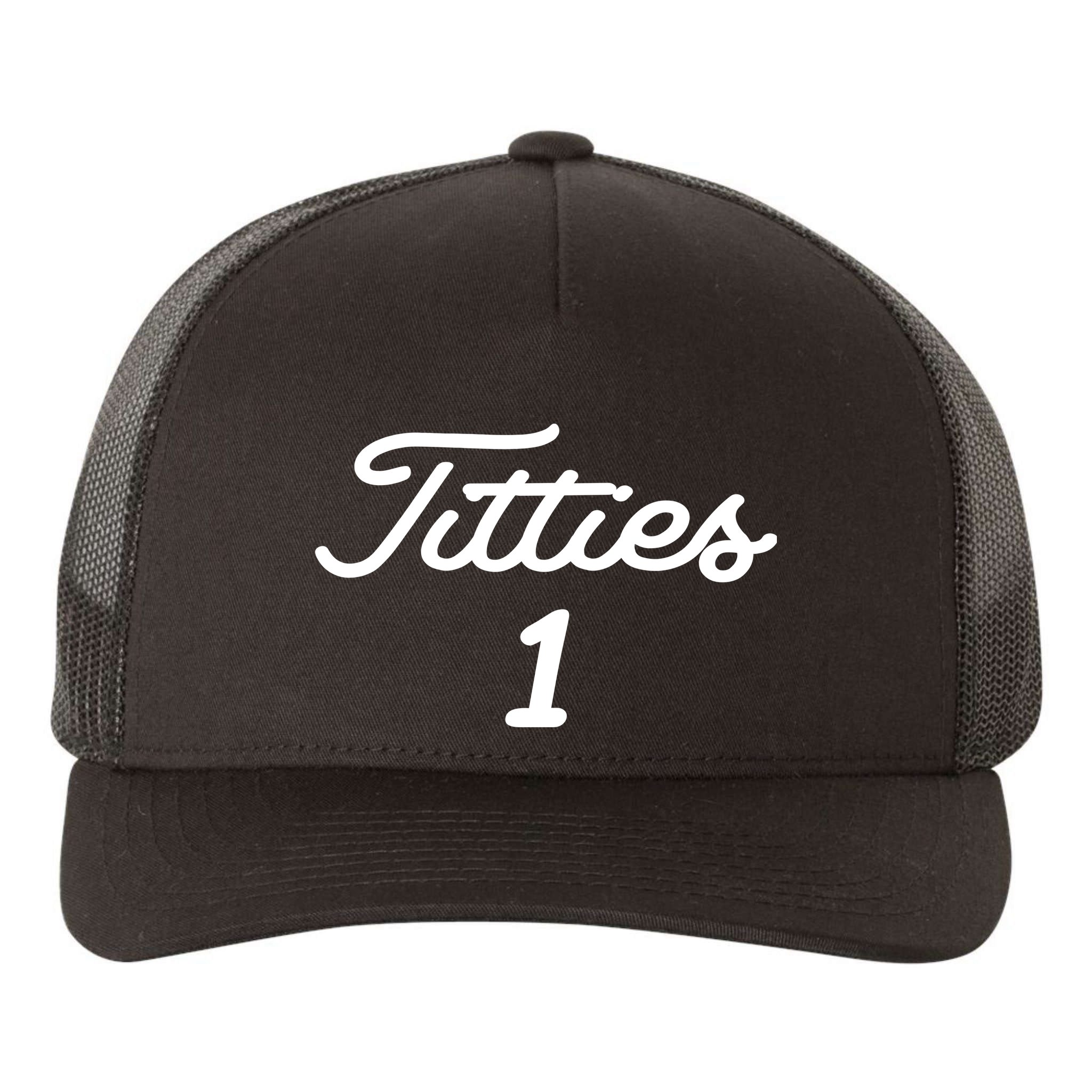 Titties 1 2 3 4 Custom Golf Ball Personalize Matching Yupoong Adult 5-Panel Trucker Hat