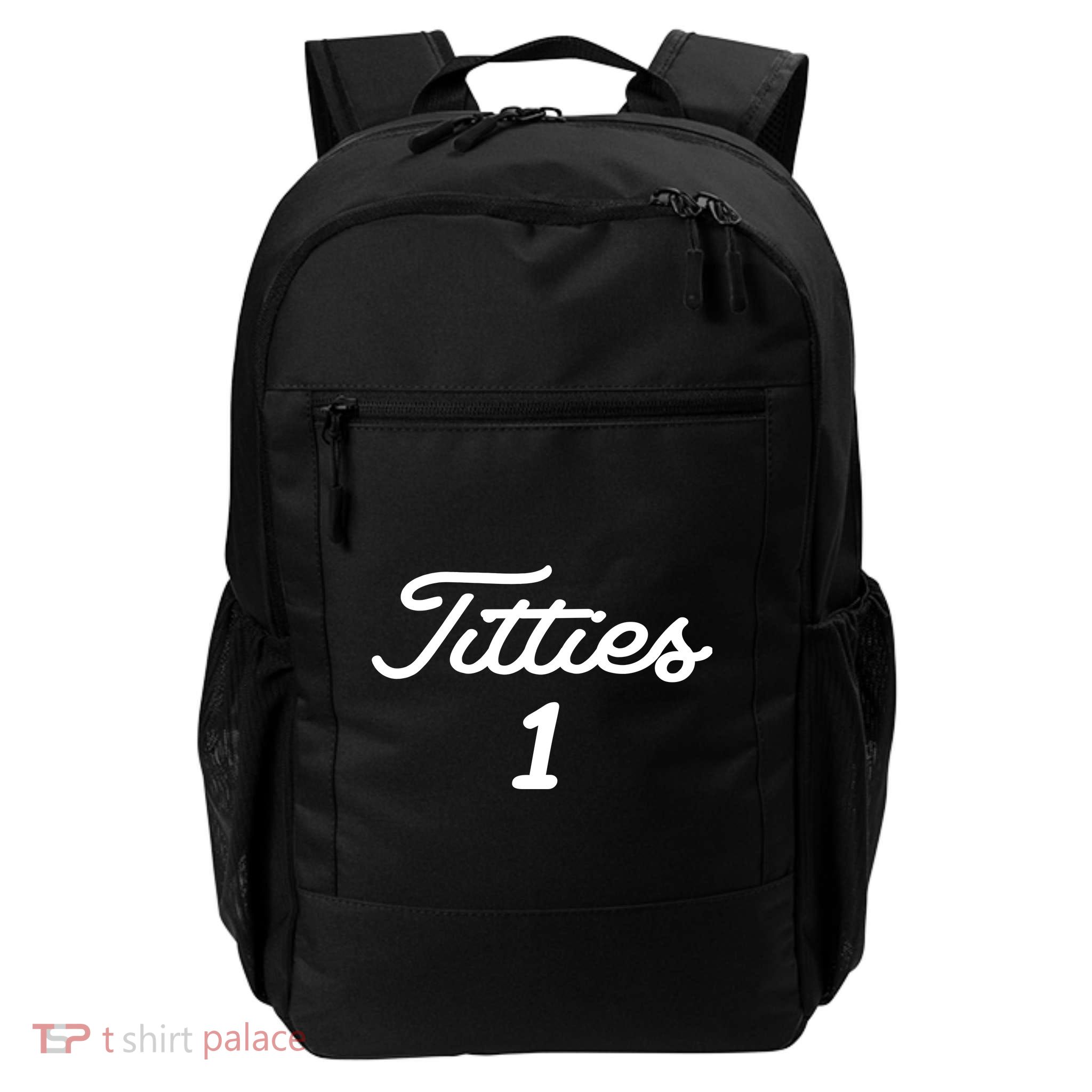 Titties 1 2 3 4 Custom Golf Ball Personalize Matching Daily Commute Backpack