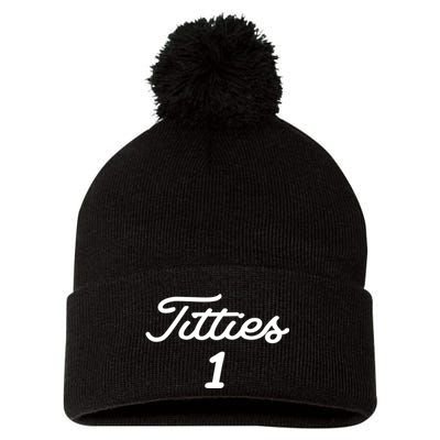 Titties 1 2 3 4 Custom Golf Ball Personalize Matching Pom Pom 12in Knit Beanie