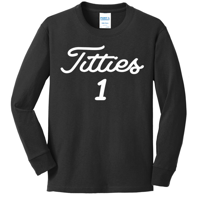 Titties 1 2 3 4 Custom Golf Ball Personalize Matching Kids Long Sleeve Shirt