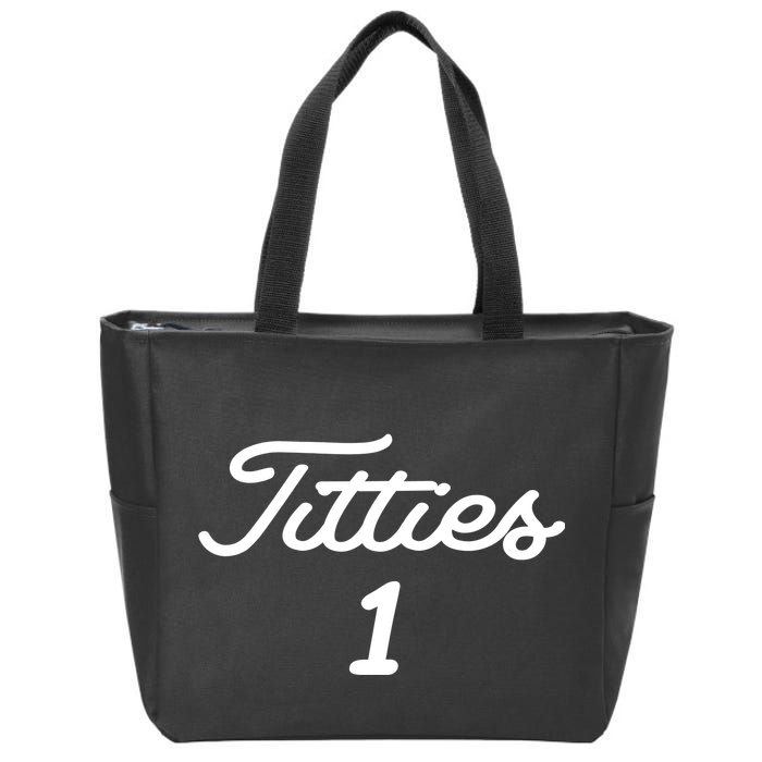 Titties 1 2 3 4 Custom Golf Ball Personalize Matching Zip Tote Bag