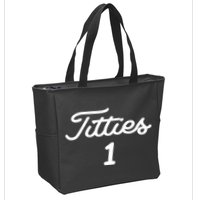 Titties 1 2 3 4 Custom Golf Ball Personalize Matching Zip Tote Bag