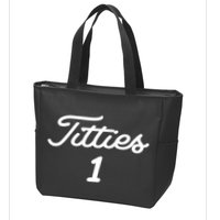 Titties 1 2 3 4 Custom Golf Ball Personalize Matching Zip Tote Bag