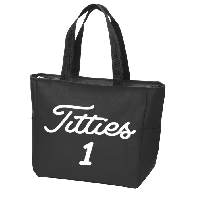 Titties 1 2 3 4 Custom Golf Ball Personalize Matching Zip Tote Bag