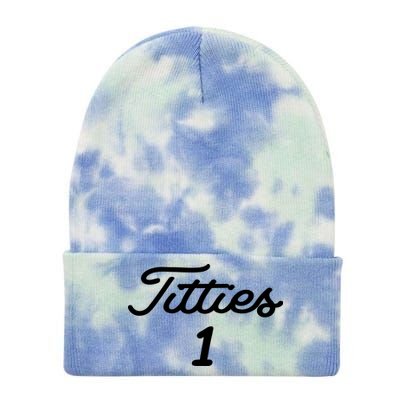 Titties 1 2 3 4 Custom Golf Ball Personalize Matching Tie Dye 12in Knit Beanie