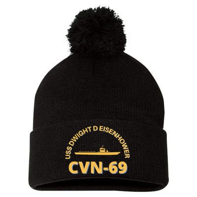 The Ike US Aircraft Carrier CVN 69 USS Dwight D. Eisenhower Pom Pom 12in Knit Beanie