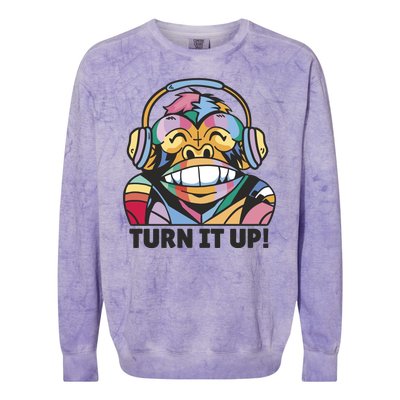 Turn It Up Music Monkey Colorblast Crewneck Sweatshirt