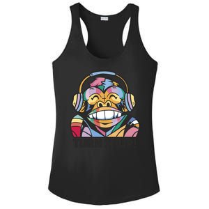 Turn It Up Music Monkey Ladies PosiCharge Competitor Racerback Tank