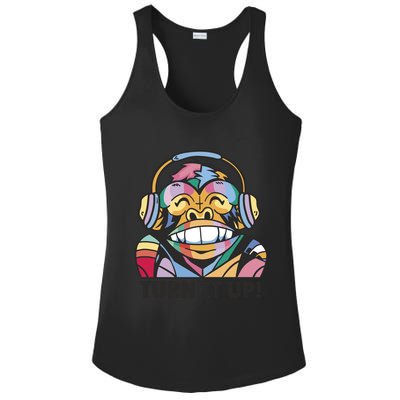Turn It Up Music Monkey Ladies PosiCharge Competitor Racerback Tank