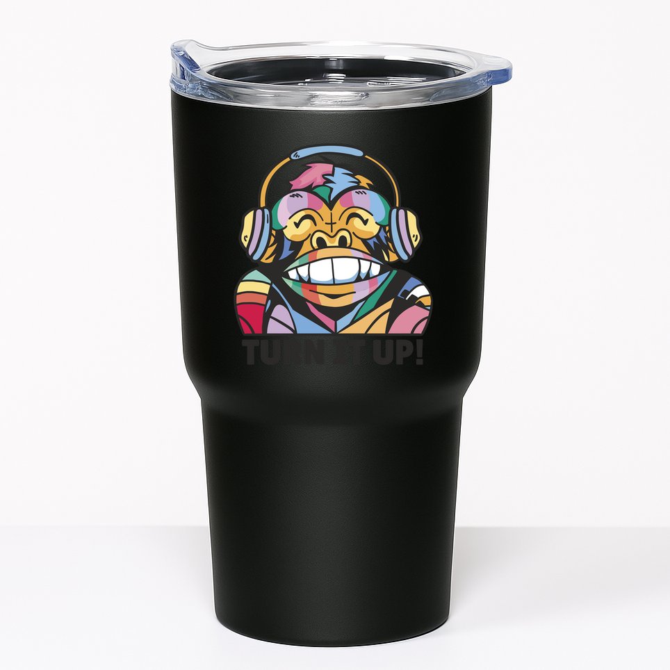 Turn It Up Music Monkey Tumbler
