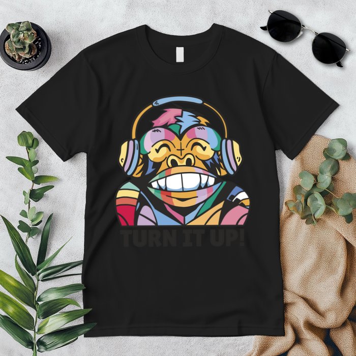 Turn It Up Music Monkey Premium T-Shirt