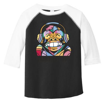 Turn It Up Music Monkey Toddler Fine Jersey T-Shirt