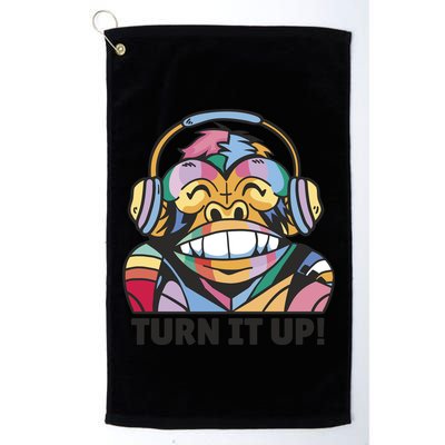 Turn It Up Music Monkey Golf Towel