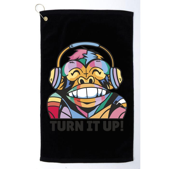 Turn It Up Music Monkey Golf Towel