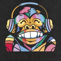 Turn It Up Music Monkey Golf Towel