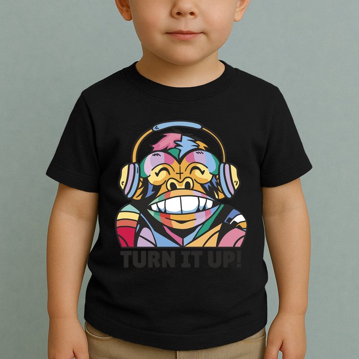 Turn It Up Music Monkey Toddler T-Shirt