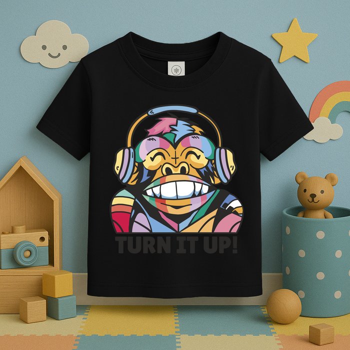 Turn It Up Music Monkey Toddler T-Shirt