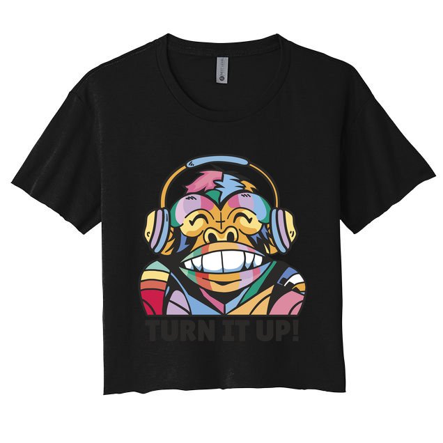Turn It Up Music Monkey Crop Top