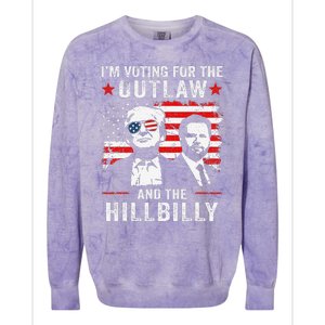 Trump IM Voting For The Outlaw And Hillbilly Trump Vance Gift Colorblast Crewneck Sweatshirt