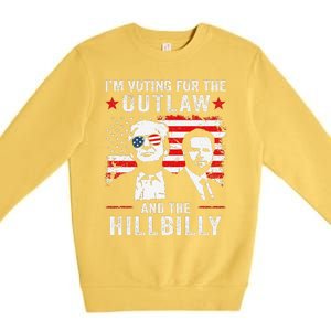 Trump IM Voting For The Outlaw And Hillbilly Trump Vance Gift Premium Crewneck Sweatshirt