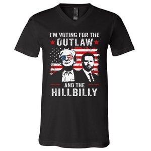 Trump IM Voting For The Outlaw And Hillbilly Trump Vance Gift V-Neck T-Shirt