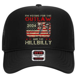 Trump IM Voting For The Outlaw And Hillbilly Trump Vance High Crown Mesh Back Trucker Hat