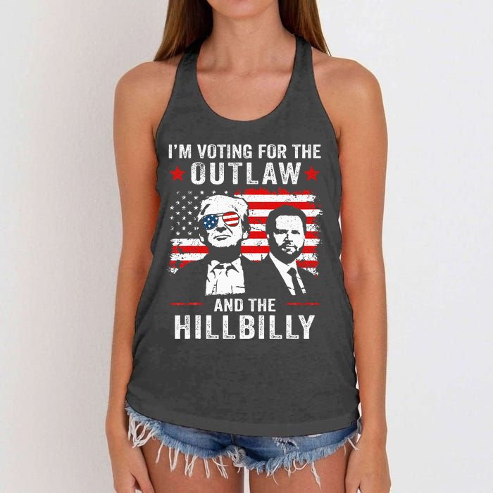 Trump IM Voting For The Outlaw And Hillbilly Trump Vance Women's Knotted Racerback Tank