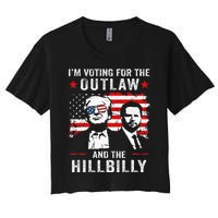 Trump IM Voting For The Outlaw And Hillbilly Trump Vance Women's Crop Top Tee