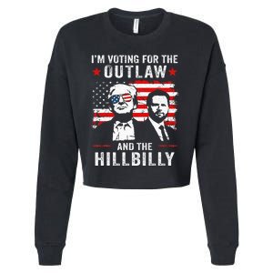 Trump IM Voting For The Outlaw And Hillbilly Trump Vance Cropped Pullover Crew