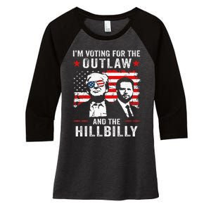 Trump IM Voting For The Outlaw And Hillbilly Trump Vance Women's Tri-Blend 3/4-Sleeve Raglan Shirt