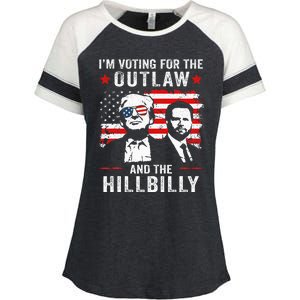 Trump IM Voting For The Outlaw And Hillbilly Trump Vance Enza Ladies Jersey Colorblock Tee