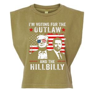 Trump IM Voting For The Outlaw And Hillbilly Trump Vance Garment-Dyed Women's Muscle Tee