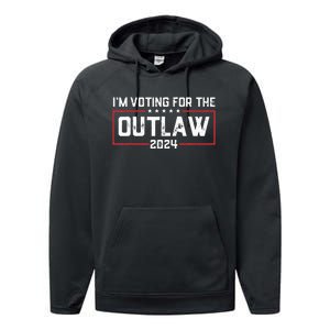 Trump IM Voting For The Outlaw 2024 Election Maga Trump Performance Fleece Hoodie