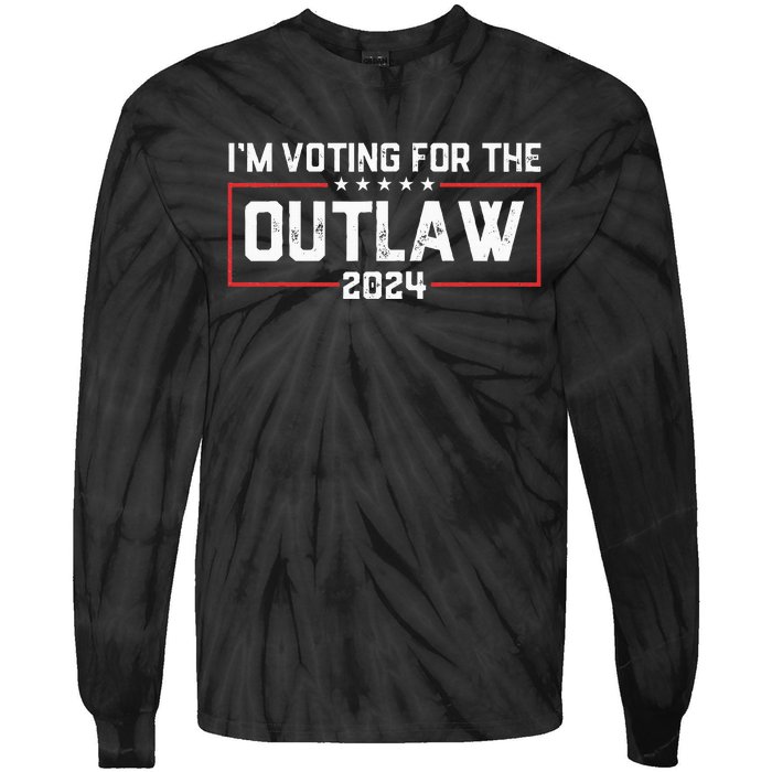 Trump IM Voting For The Outlaw 2024 Election Maga Trump Tie-Dye Long Sleeve Shirt