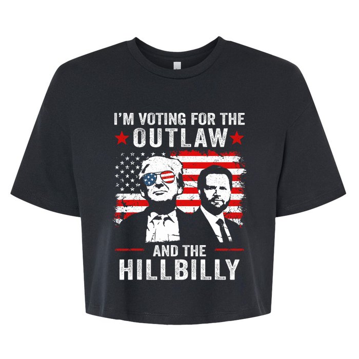 Trump IM Voting For The Outlaw And Hillbilly Trump Vance Bella+Canvas Jersey Crop Tee