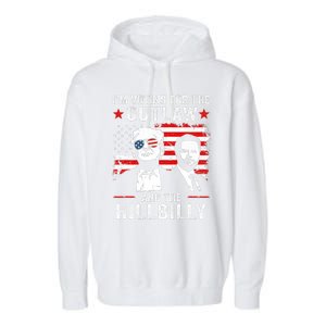 Trump IM Voting For The Outlaw And Hillbilly Trump Vance Garment-Dyed Fleece Hoodie