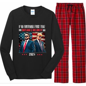 Trump IM Voting For The Outlaw And Hillbilly Trump Vance Long Sleeve Pajama Set