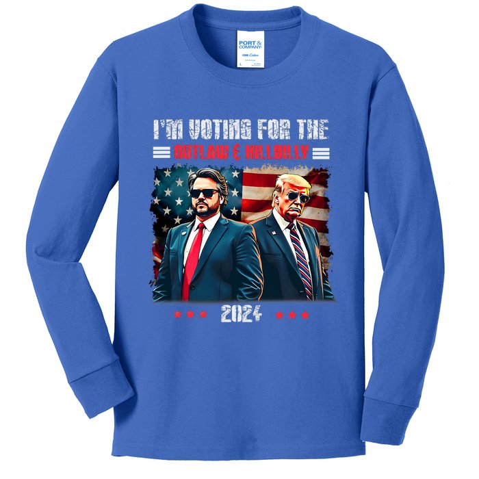 Trump IM Voting For The Outlaw And Hillbilly Trump Vance Kids Long Sleeve Shirt