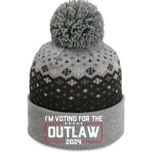 Trump IM Voting For The Outlaw 2024 Election Maga Trump Gift The Baniff Cuffed Pom Beanie