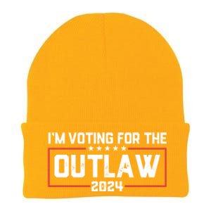 Trump IM Voting For The Outlaw 2024 Election Maga Trump Gift Knit Cap Winter Beanie