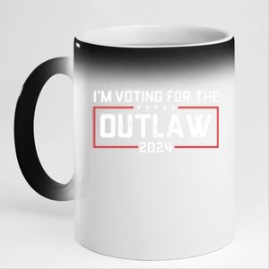 Trump IM Voting For The Outlaw 2024 Election Maga Trump Gift 11oz Black Color Changing Mug