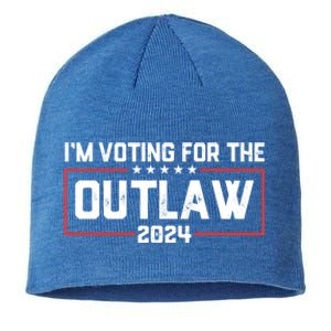 Trump IM Voting For The Outlaw 2024 Election Maga Trump Gift Sustainable Beanie