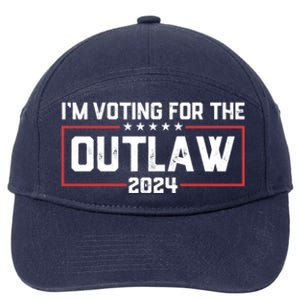 Trump IM Voting For The Outlaw 2024 Election Maga Trump Gift 7-Panel Snapback Hat