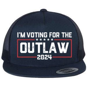 Trump IM Voting For The Outlaw 2024 Election Maga Trump Gift Flat Bill Trucker Hat