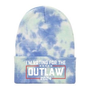 Trump IM Voting For The Outlaw 2024 Election Maga Trump Gift Tie Dye 12in Knit Beanie